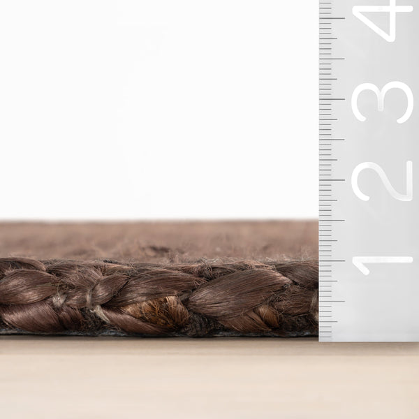 dash albert messi da2370 chocolate brown braided jute rug