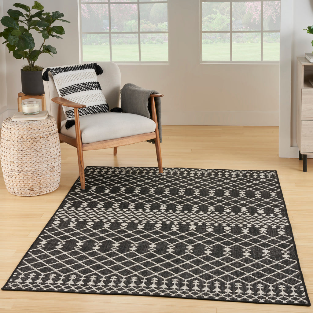 nourison positano pos02 black rug