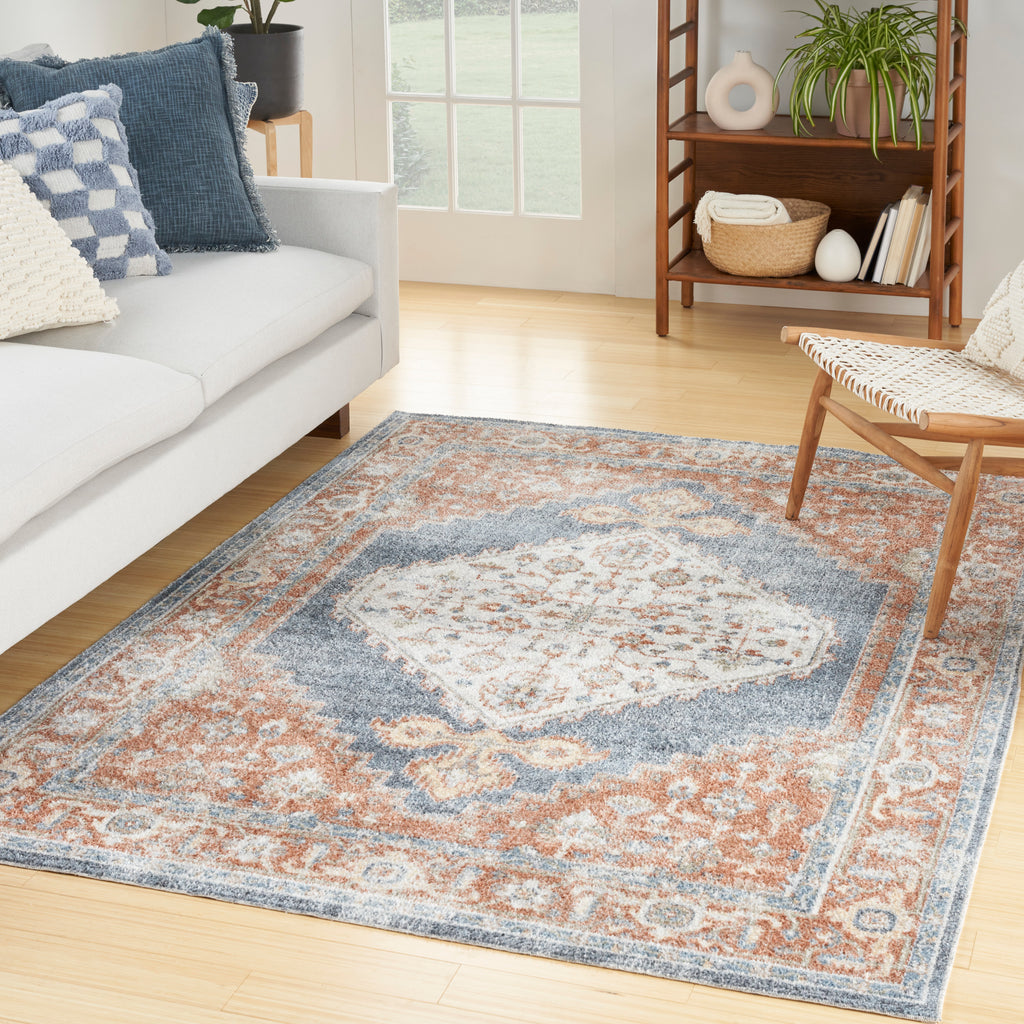 nourison astra machine washable asw11 denim multicolor rug