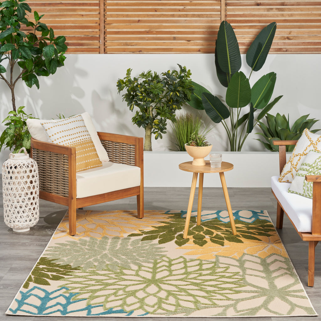 nourison aloha alh05 green multicolor rug