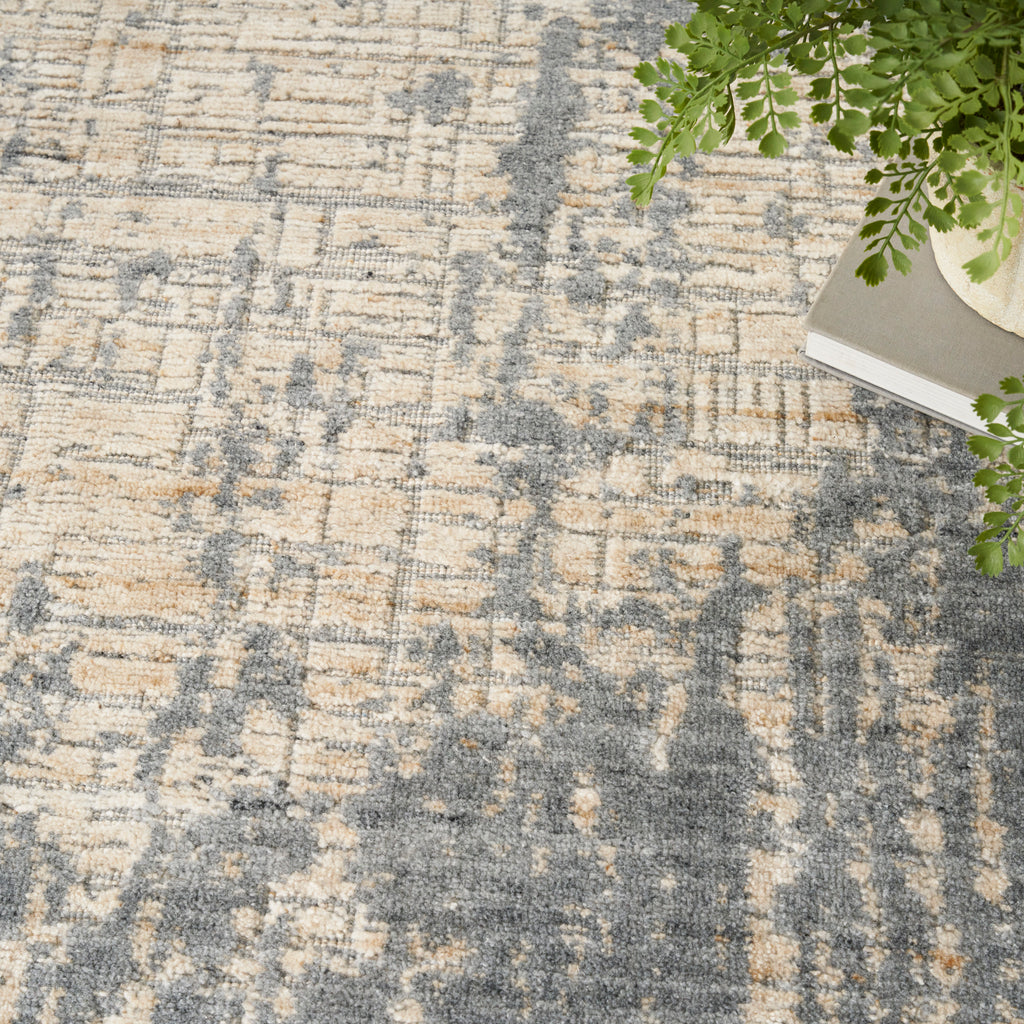 nourison harmony hay03 slate beige rug