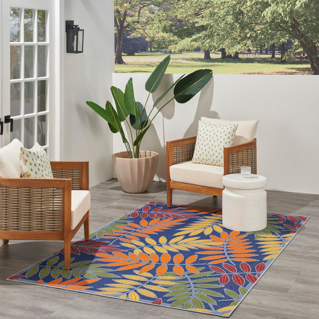 nourison aloha alh18 navy multicolor rug