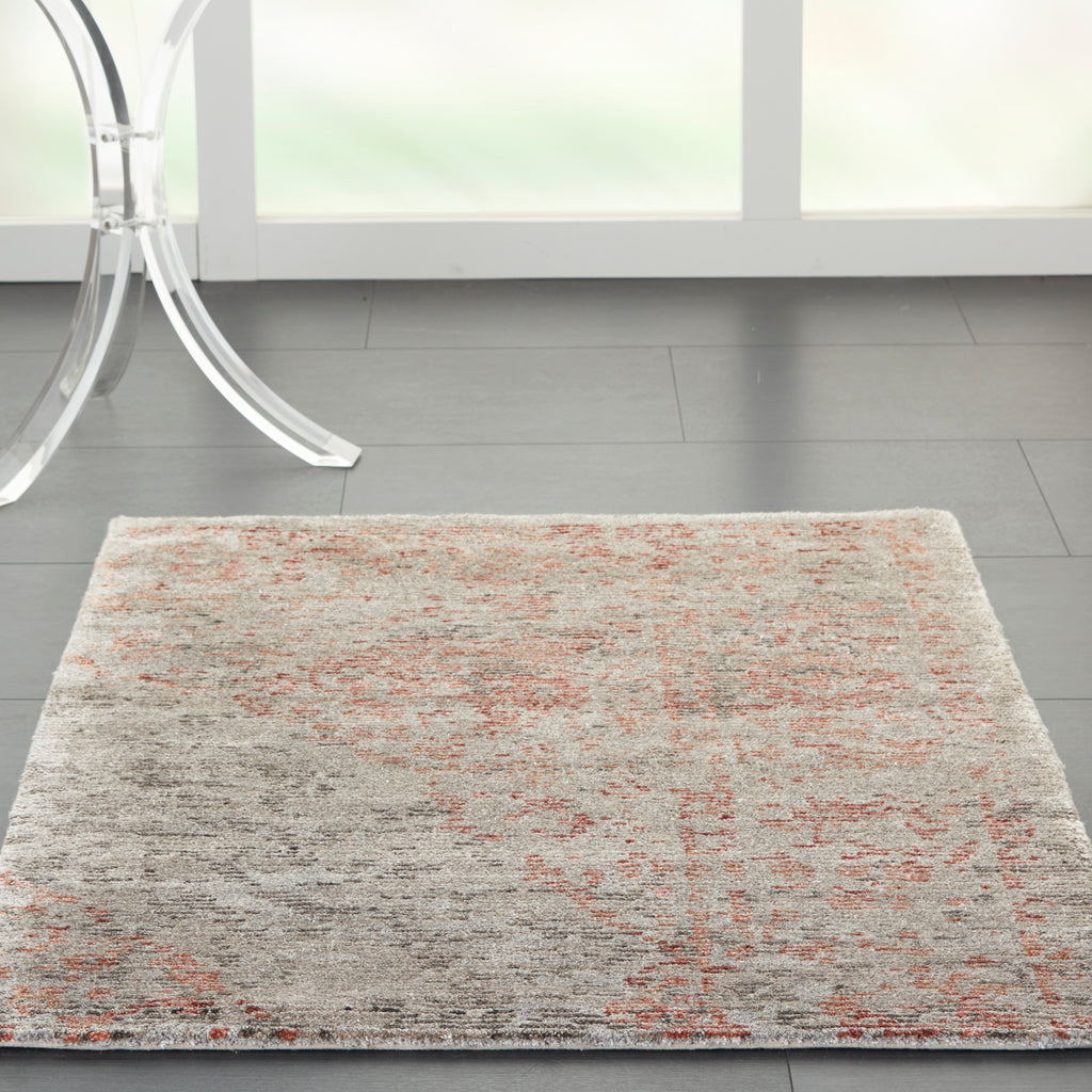 nourison lucent lcn07 silver red rug
