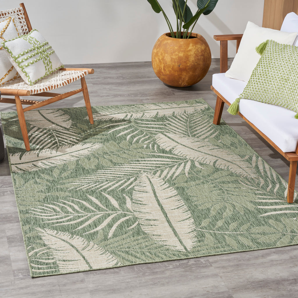 nourison garden oasis goa02 green ivory rug