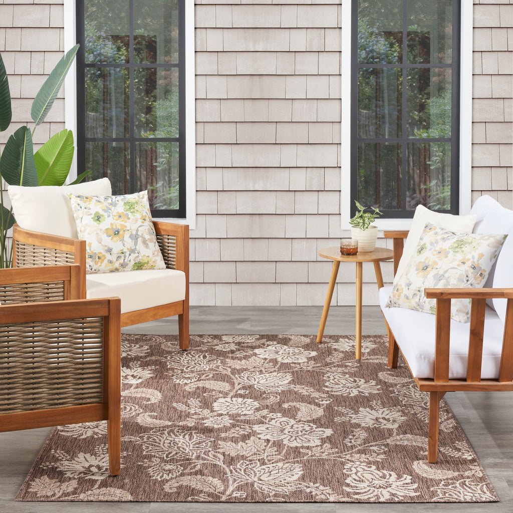 nourison garden oasis goa03 mocha rug