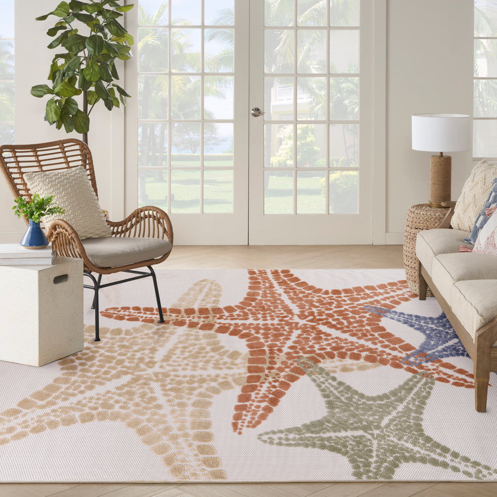nourison aloha alh28 ivory multicolor rug