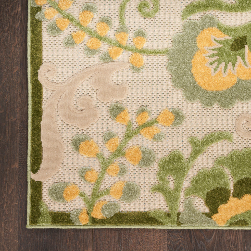 nourison aloha alh17 ivory green rug