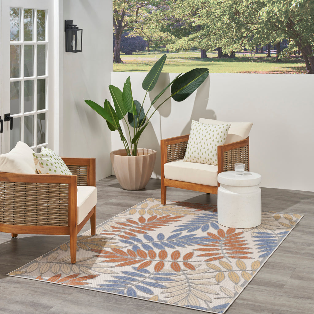 nourison aloha alh18 blue mocha rug