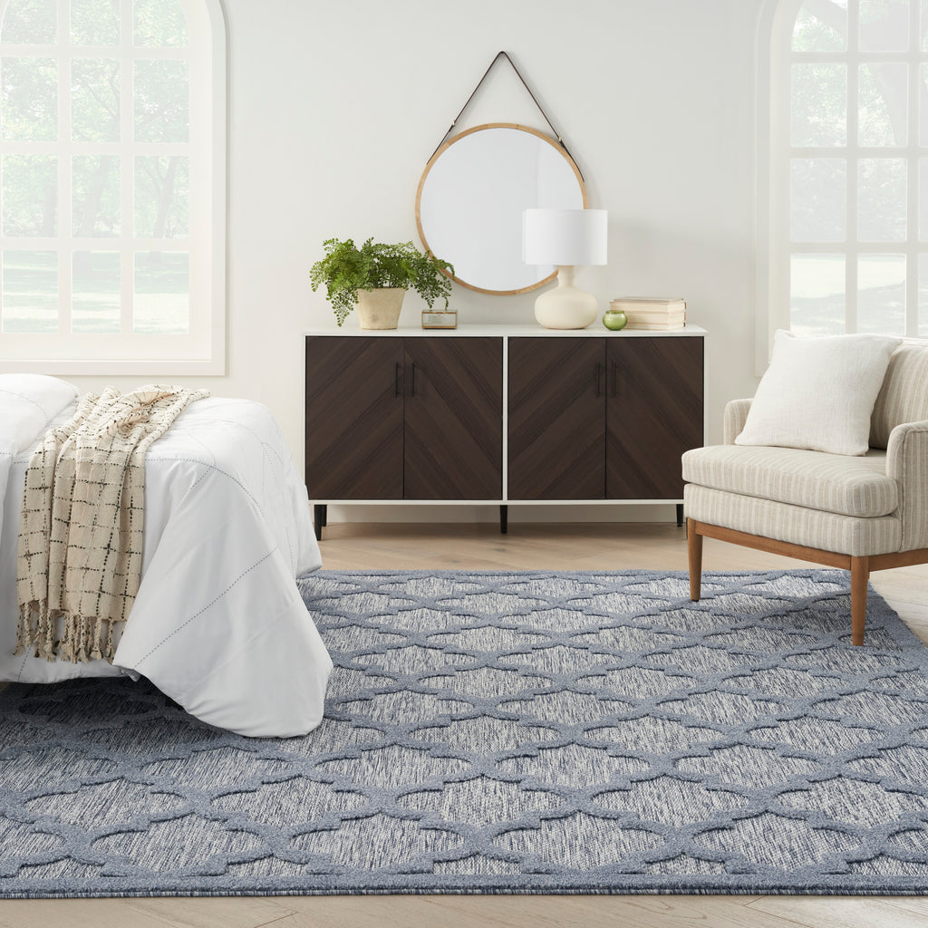 nourison easy care nes01 denim blue rug