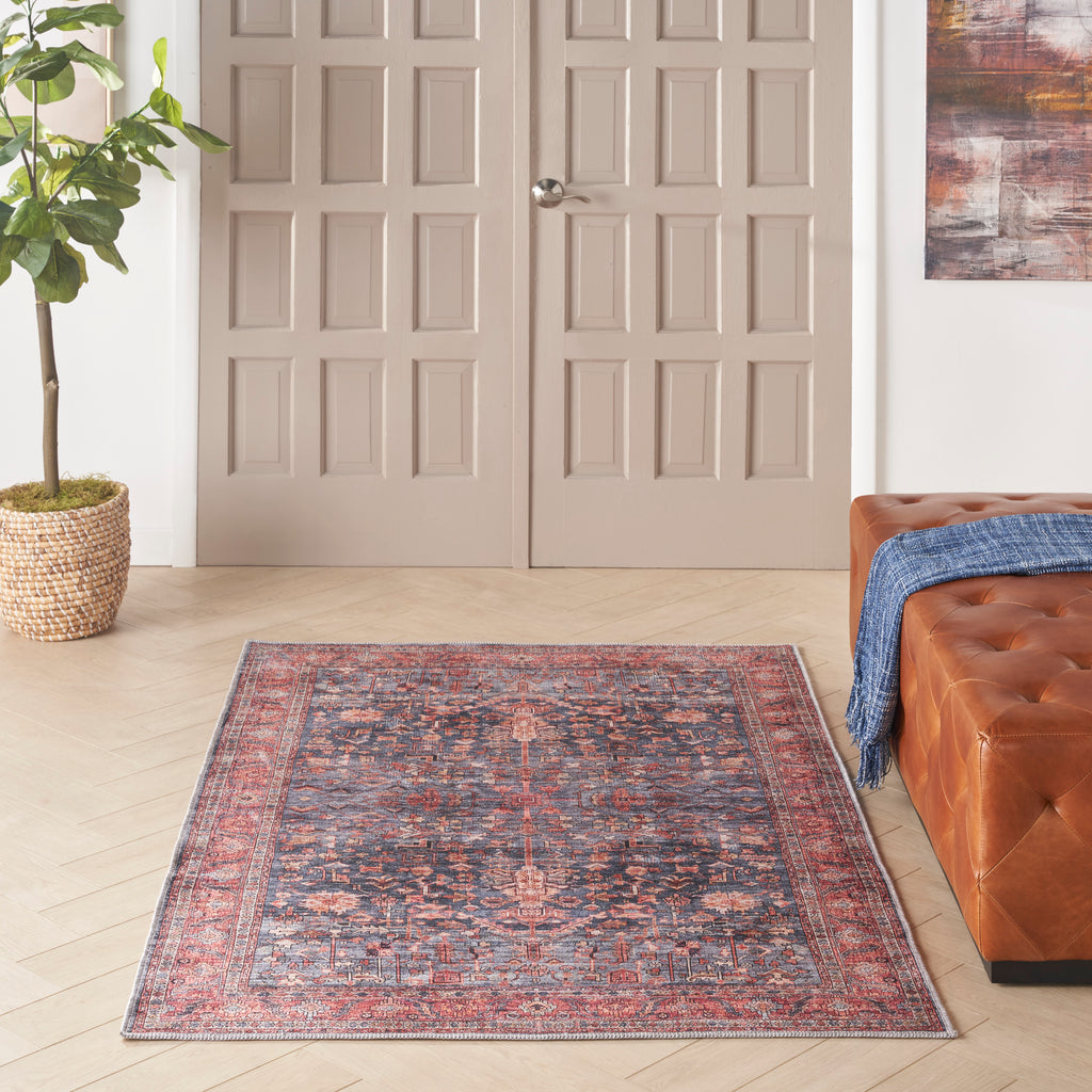 nourison grand washables grw02 navy brick rug