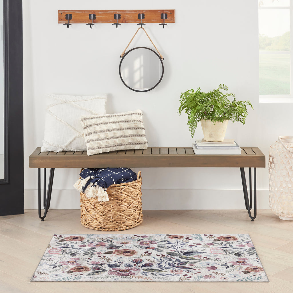 nourison nourison washables nwb01 ivory pink rug