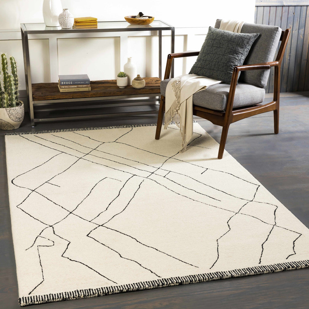 Hauteloom ALAC Black Hand Tufted Wool Rug