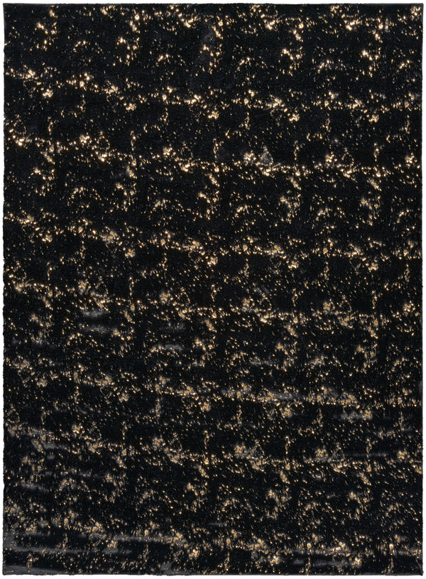 nourison cozy shimmer csh01 black gold rug