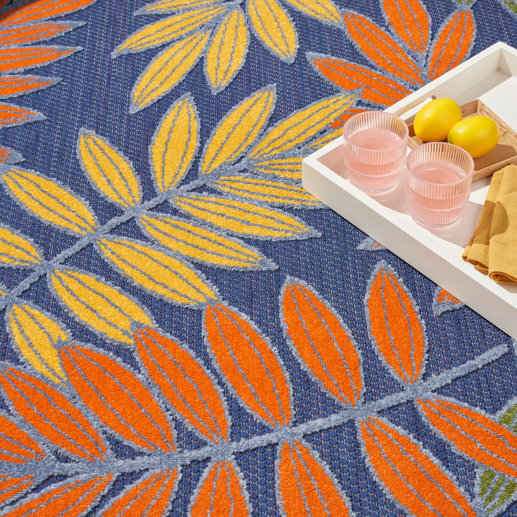 nourison aloha alh18 navy multicolor rug