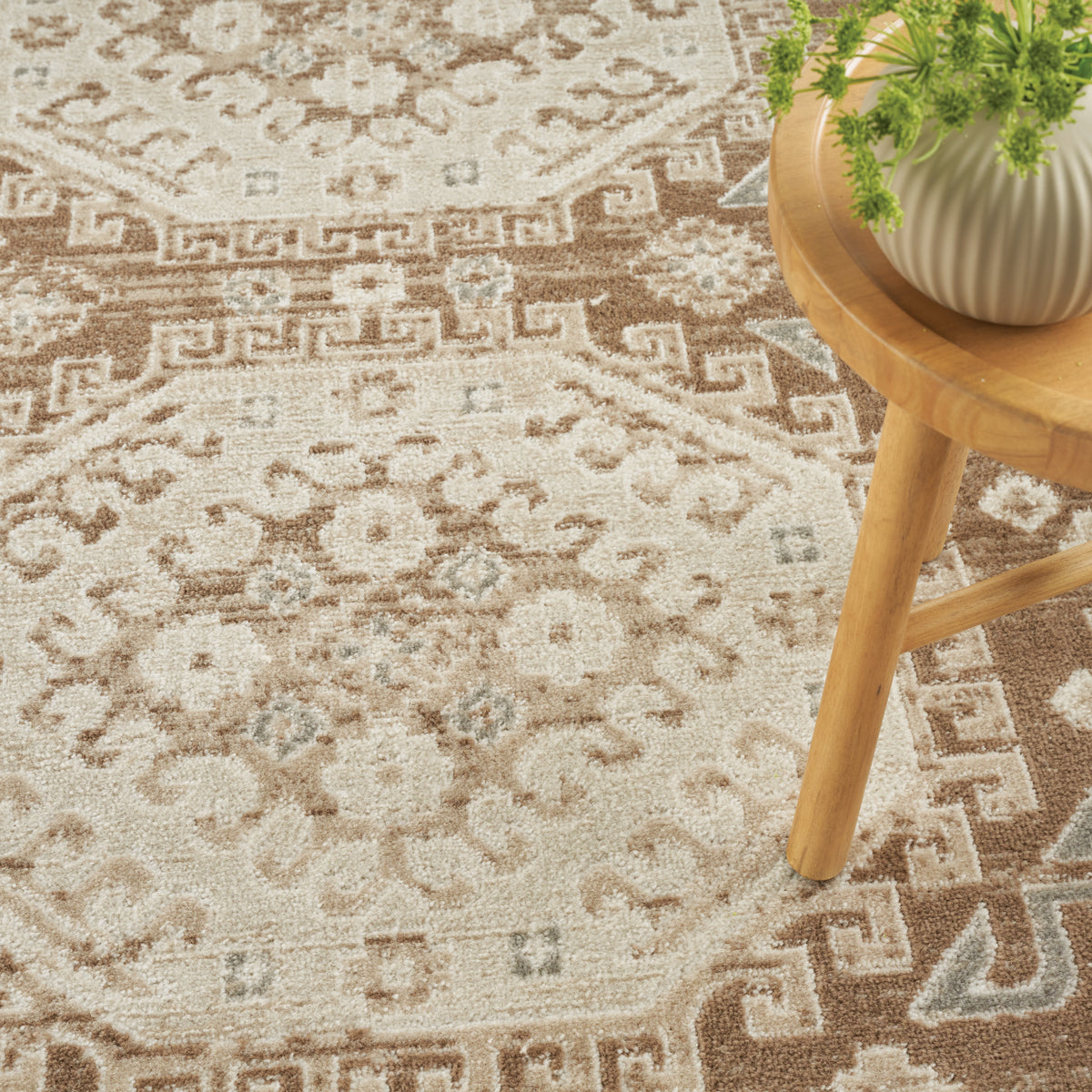 nourison serenity home srh01 ivory mocha rug