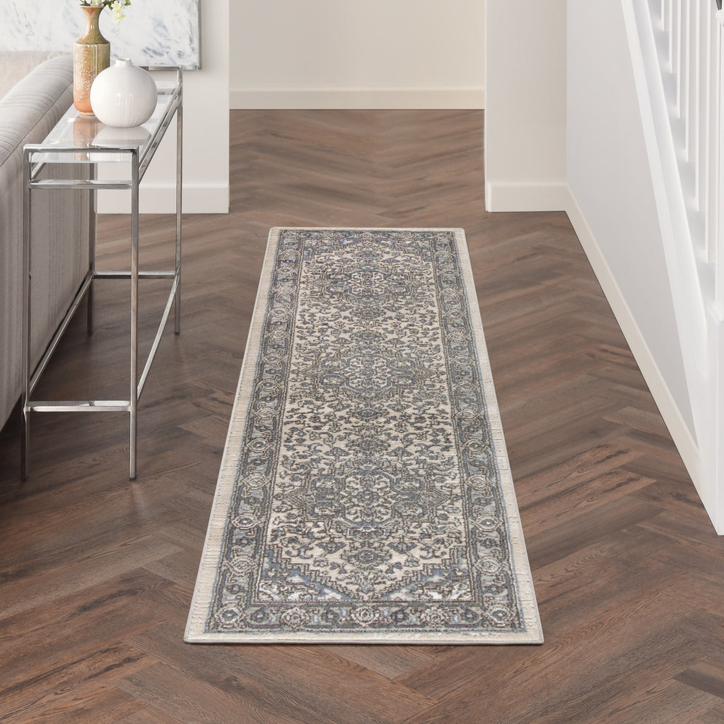 nourison quarry qua05 ivory blue rug
