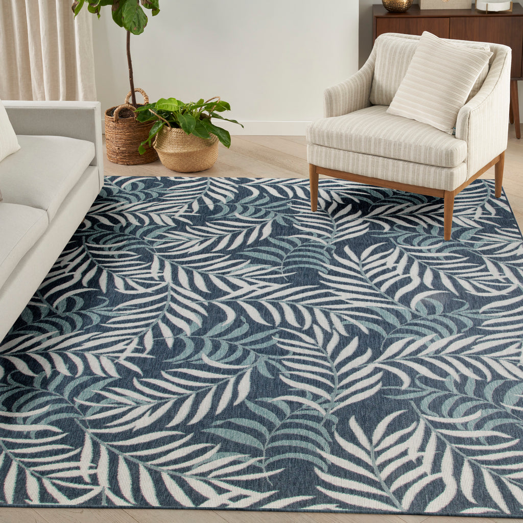 nourison garden oasis goa01 navy rug
