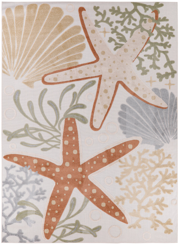 nourison aloha alh24 ivory multicolor rug