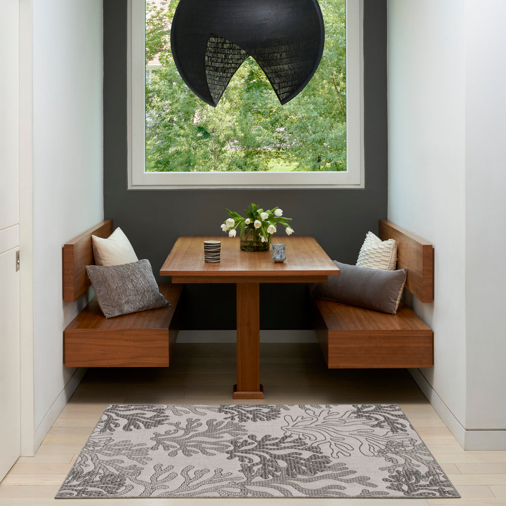 nourison garden oasis goa05 grey rug