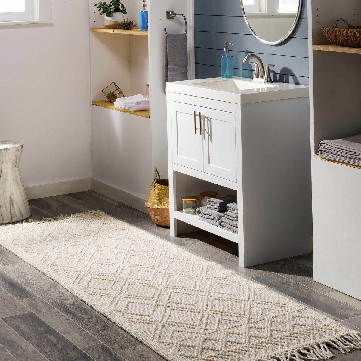 Hauteloom Arnside ARNS Ivory Woven/Flatwoven Cotton Rug