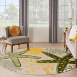 nourison aloha alh24 green yellow rug