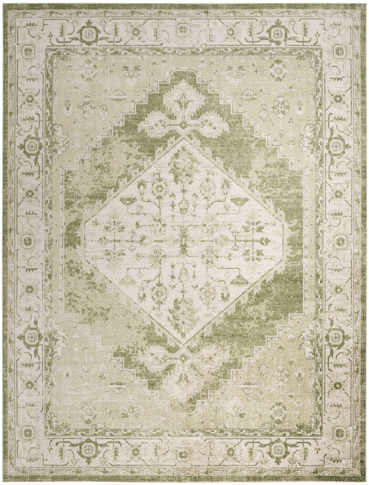 nourison astra machine washable asw11 ivory green rug