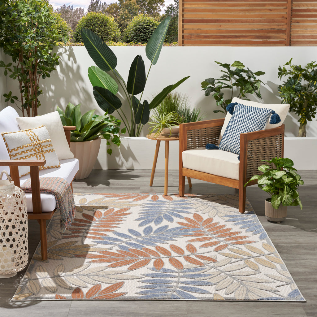 nourison aloha alh18 blue mocha rug
