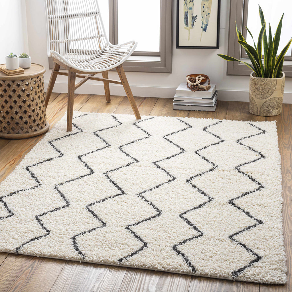 Hauteloom Assiniboia ASSI Black Machine Made Polypropylene Rug