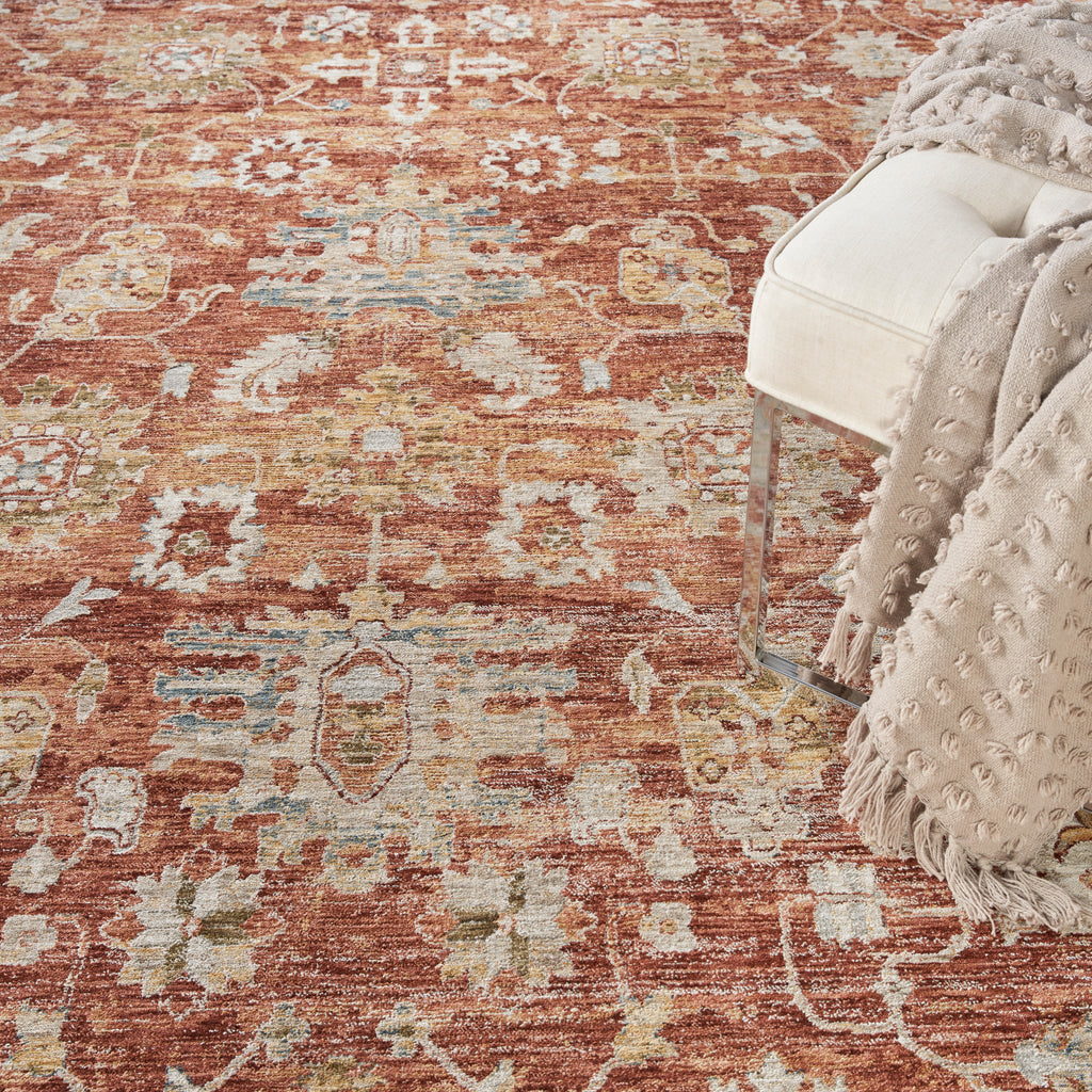 nourison sahar shr02 rust rug