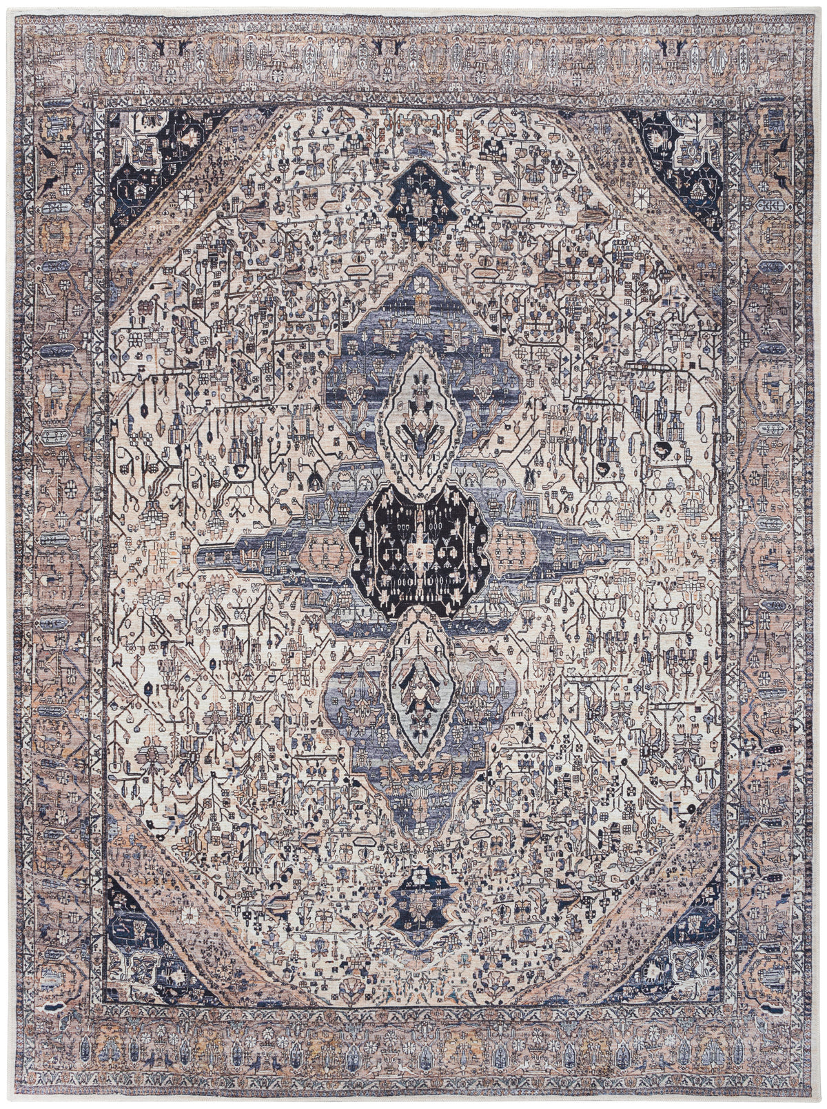 nourison grand washables grw05 ivory blue rug