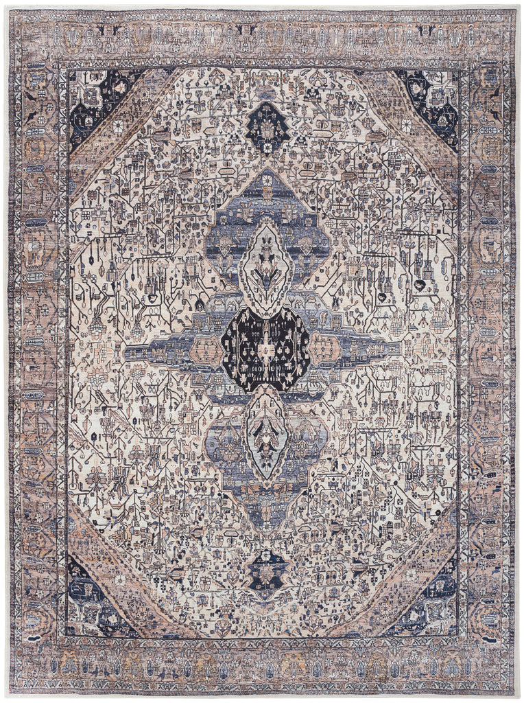 nourison grand washables grw05 ivory blue rug