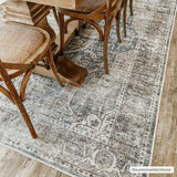 Hauteloom Mignon MIG Charcoal Machine Made Chenille-Polyester Rug