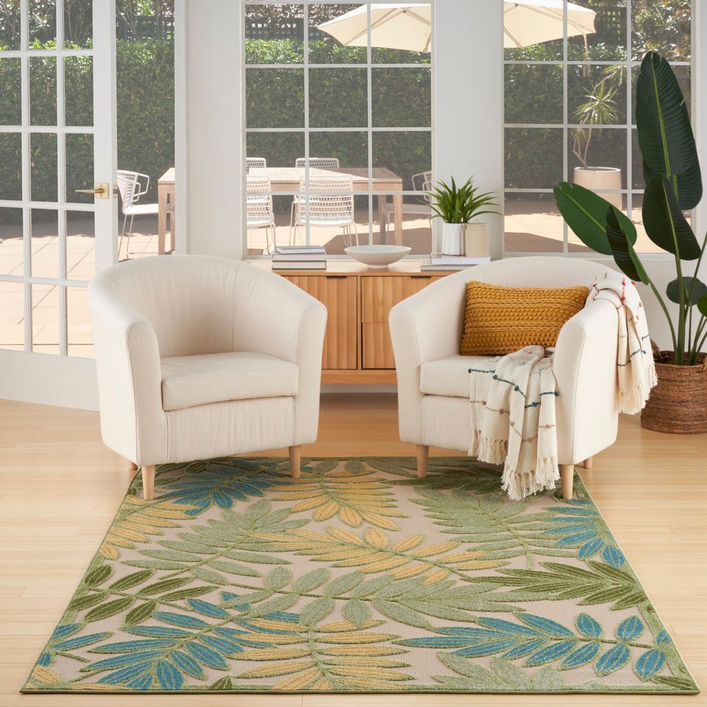 nourison aloha alh18 green multicolor rug