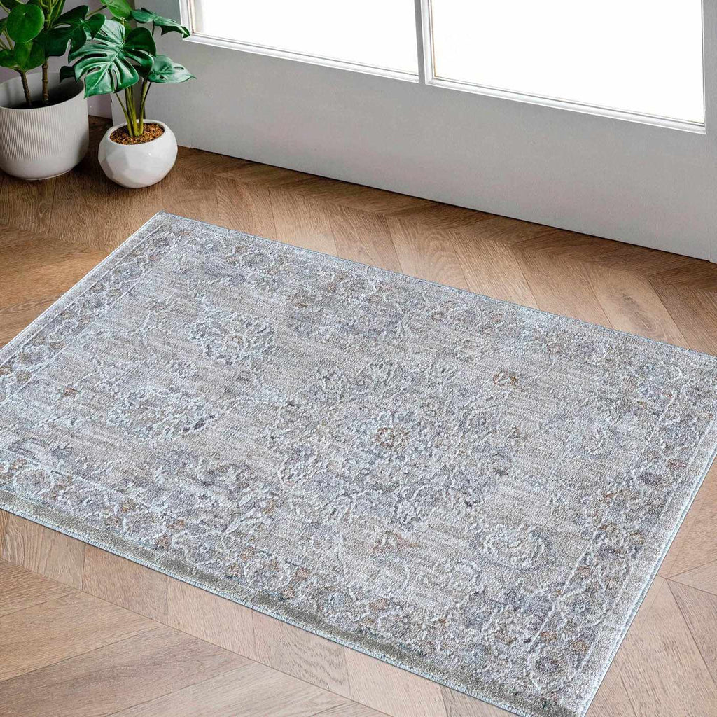 Hauteloom Albuquerque ALBUQ Light Gray Machine Made Polyester Rug