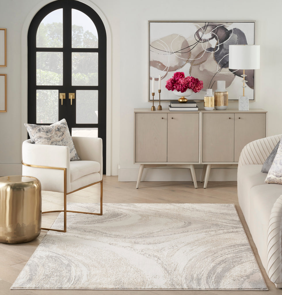 nourison brushstrokes bsk03 cream grey rug