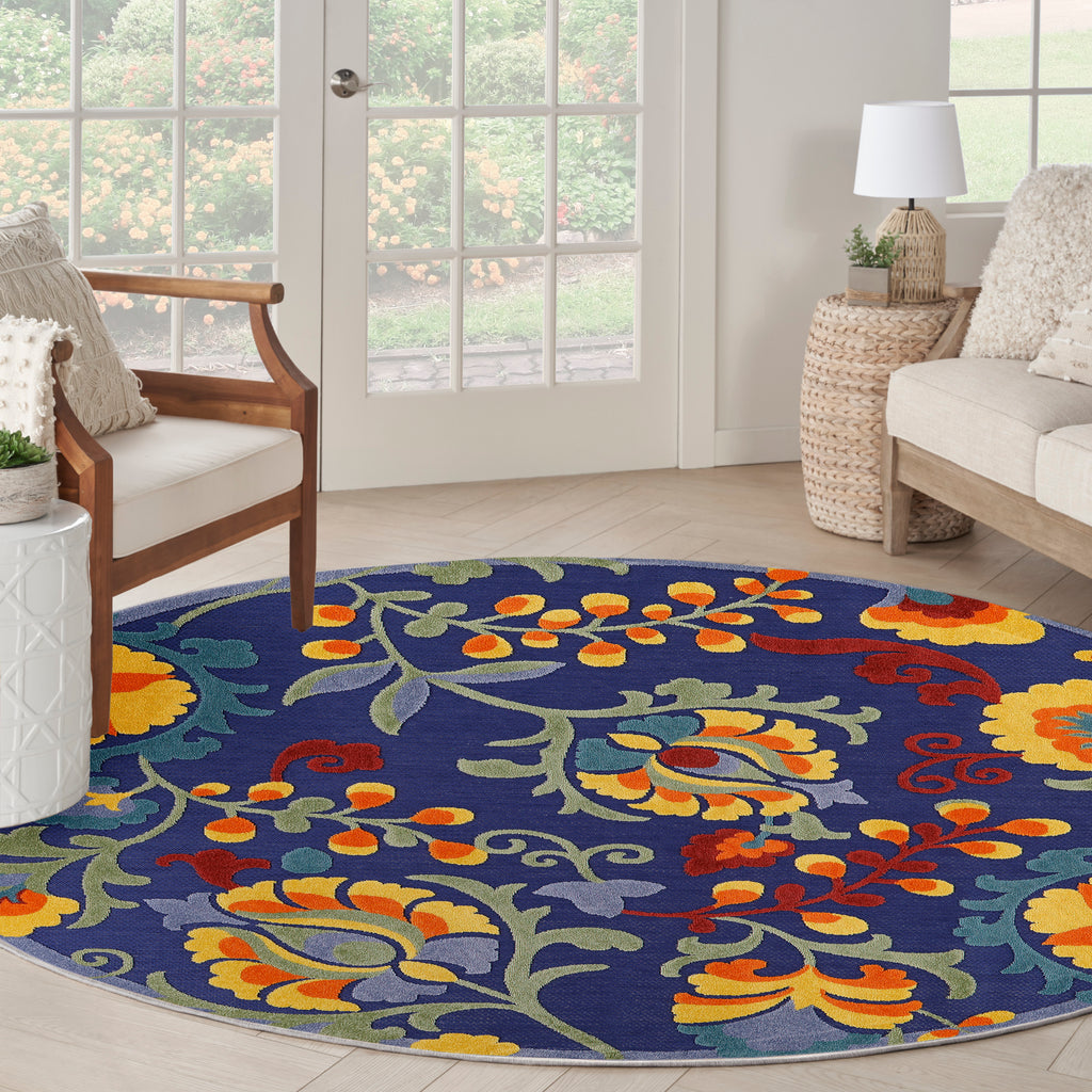 nourison aloha alh17 navy multicolor rug