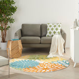 nourison aloha alh05 turquoise multicolor rug