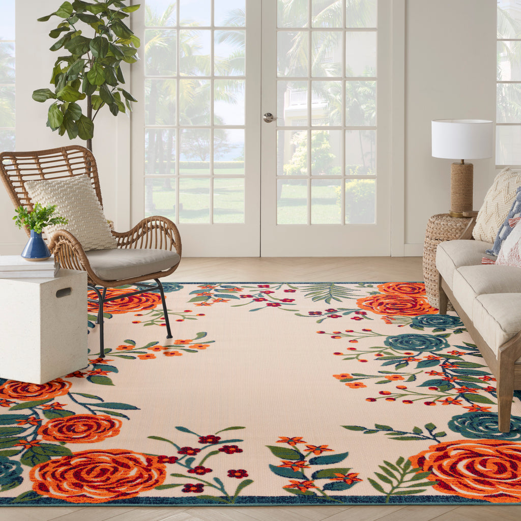 nourison aloha alh32 ivory multicolor rug
