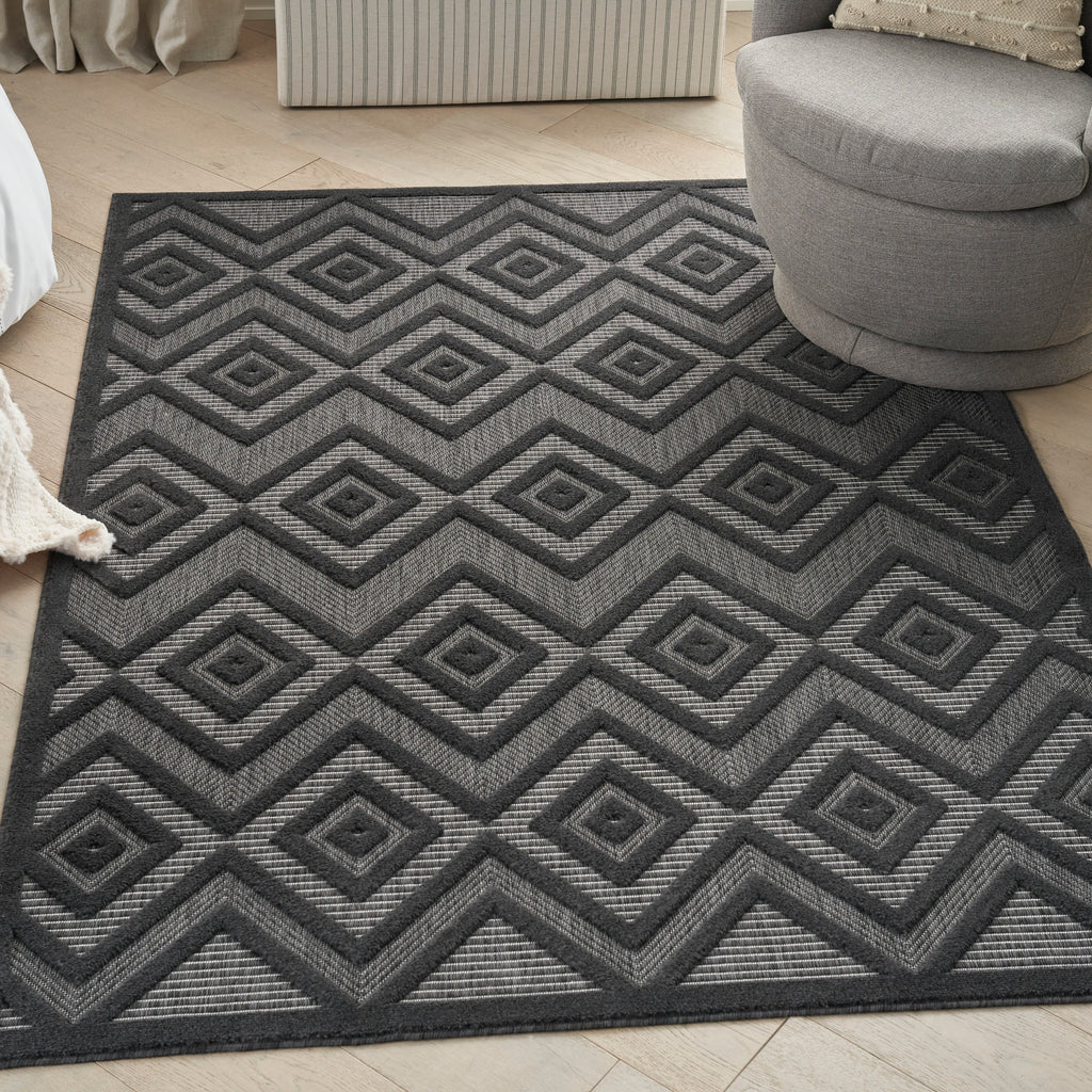 nourison versatile nrv01 charcoal black rug