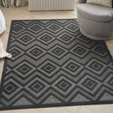 nourison versatile nrv01 charcoal black rug