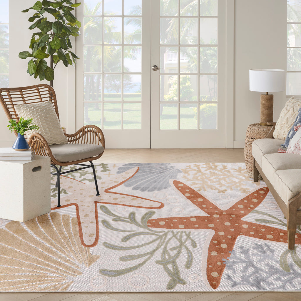 nourison aloha alh24 ivory multicolor rug