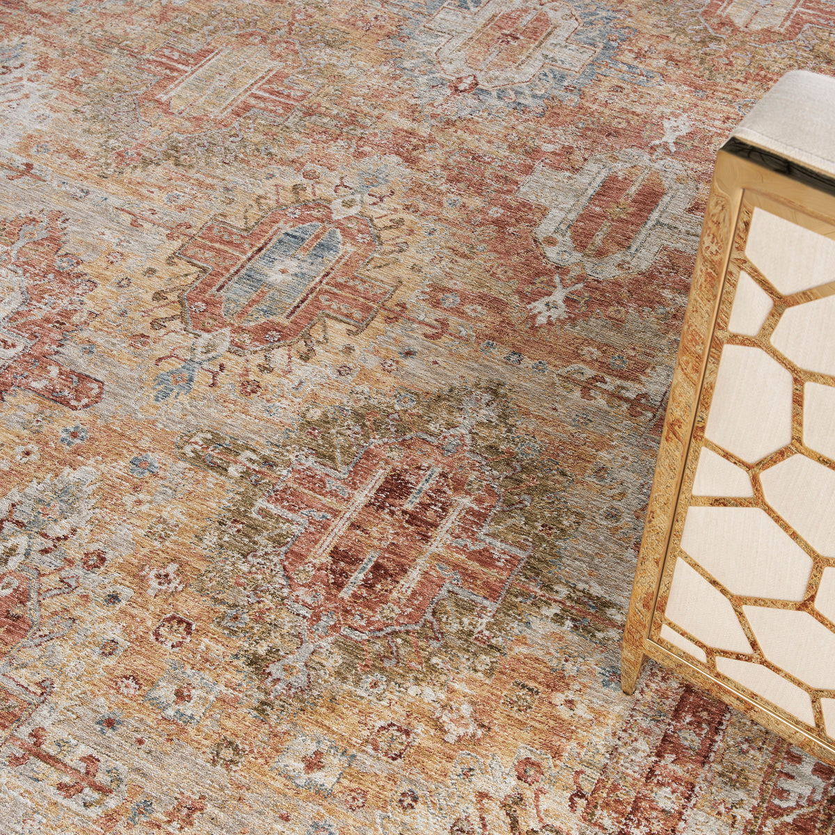 nourison sahar shr01 rust rug