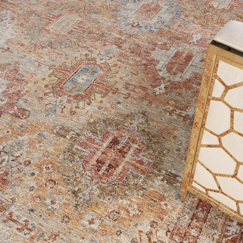 nourison sahar shr01 rust rug