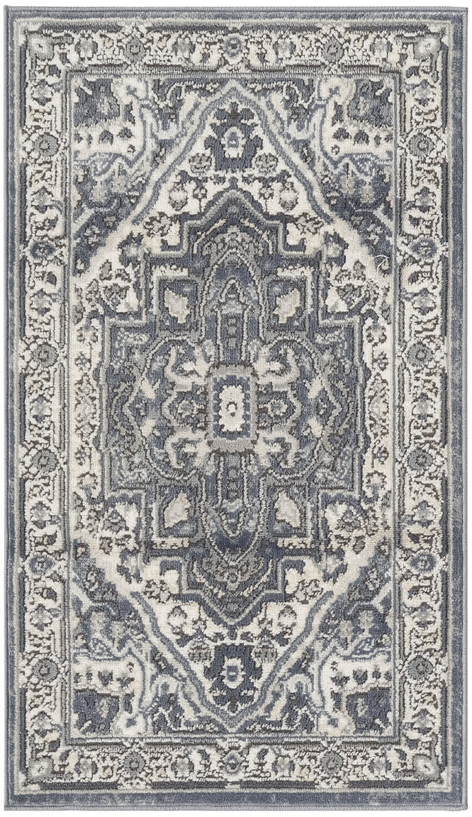 nourison quarry qua18 navy ivory rug