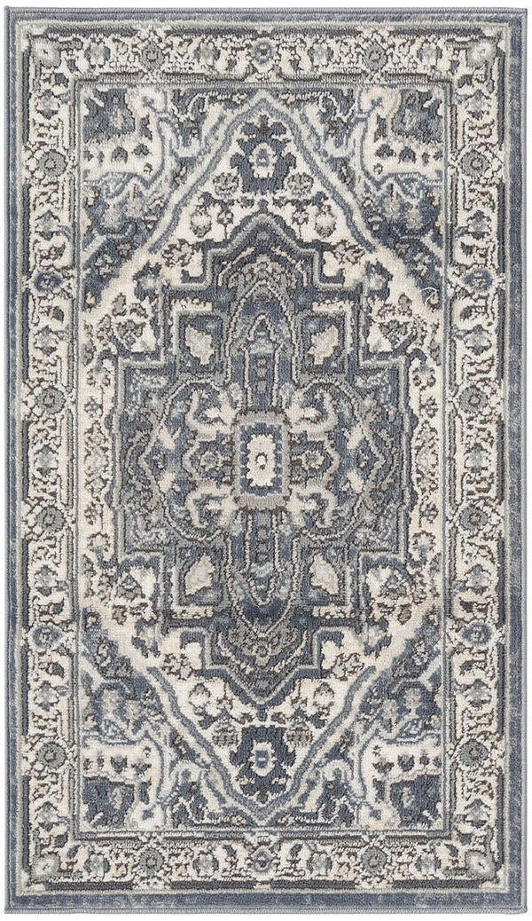 nourison quarry qua18 navy ivory rug