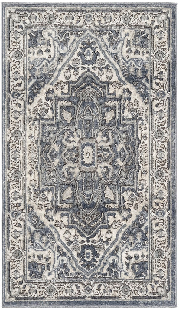 nourison quarry qua18 navy ivory rug