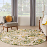 nourison aloha alh17 ivory green rug