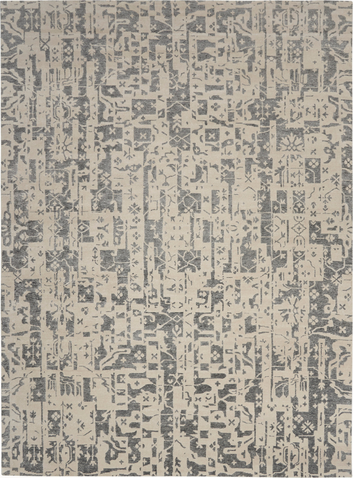 nourison silk shadows sha19 ivory grey rug