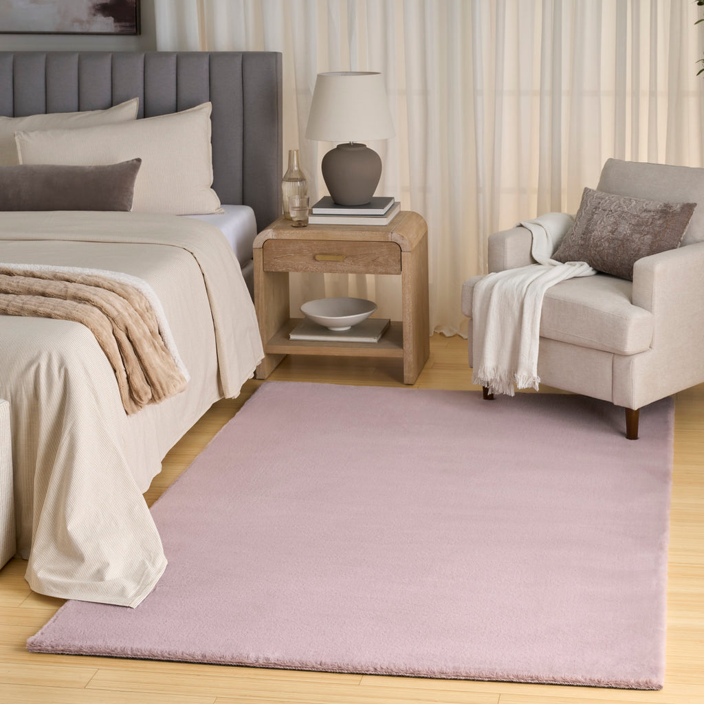 nourison soft plush rabbit fur sff01 lavender rug