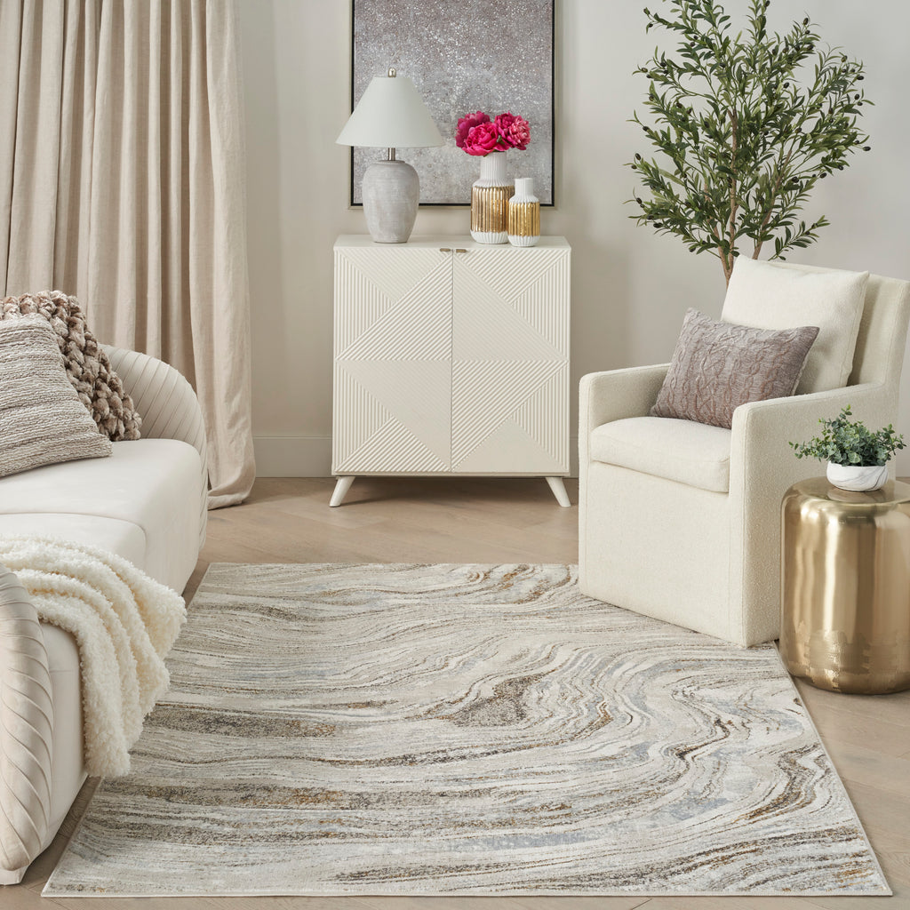 nourison glitz glz22 grey gold rug